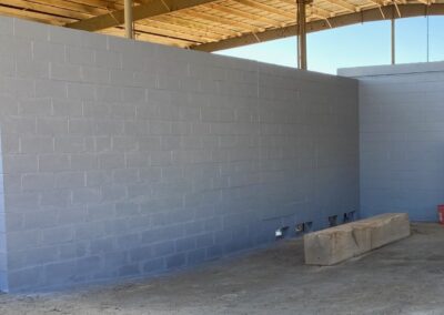 Block Wall Addition Newly Painted